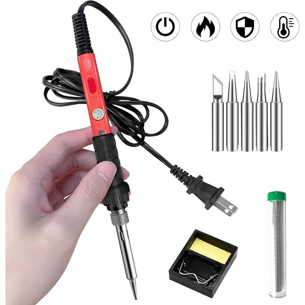 Soldering Kit, 60W Soldering Iron, 110V Welding Kit with Ceramic Heater